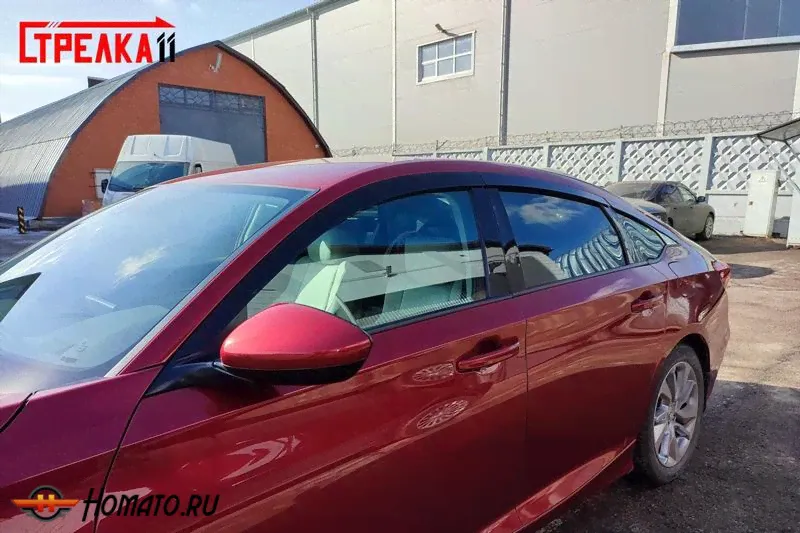 Дефлекторы Honda Accord 10 2017-2023 | премиум, плоские, 2D-1