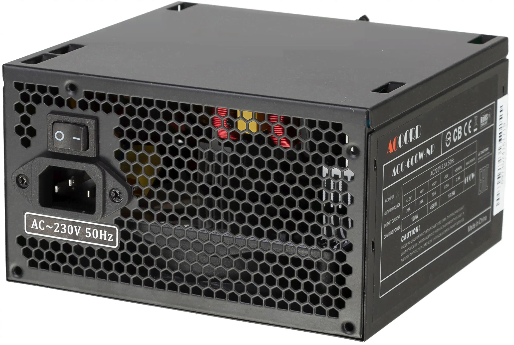 Блок питания для компьютера accord ACC-600W-NP ATX 600 Вт, ACC-600-NP