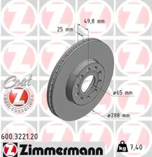 ZIMMERMANN 280.3179.20. Диск тормозной задний Honda Accord IX/Accord VIII 08>15